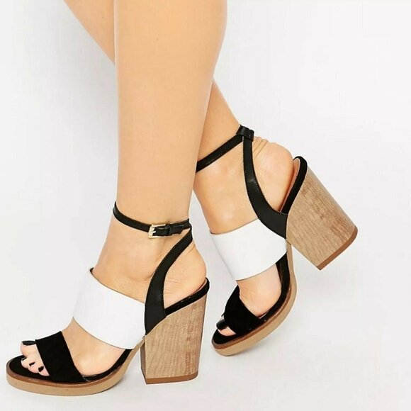 New Look Premium 2 Tone Chunky Block Heel Sandals EU 40 / UK 7 US 9 NWD - Picture 6 of 12
